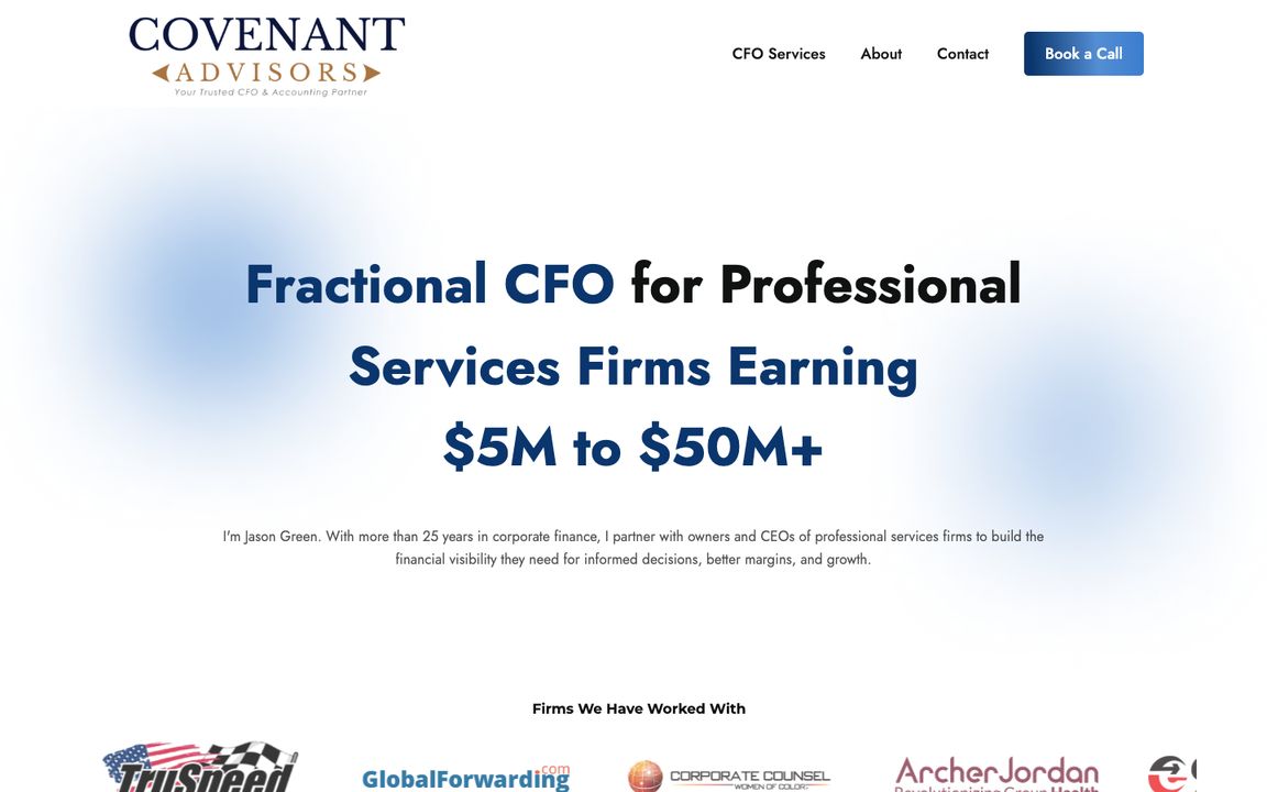 Homepage of covenantadvisorsllc.com