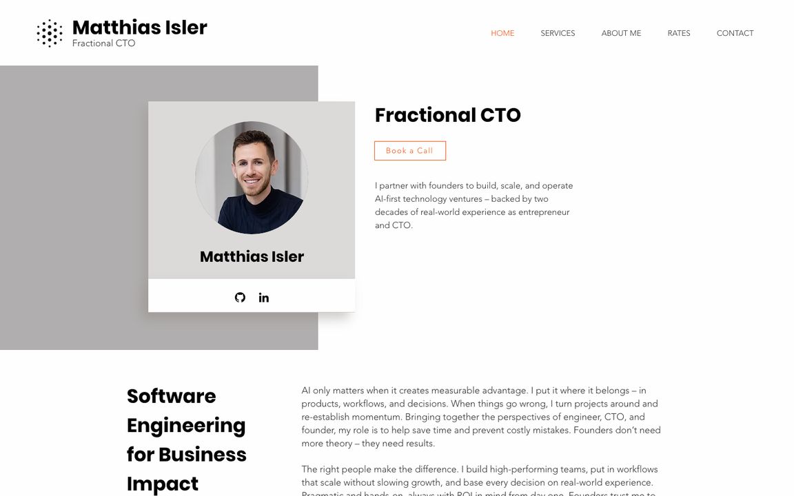 Homepage of matthias-isler.com