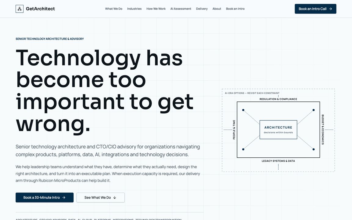 Homepage of getarchitect.org